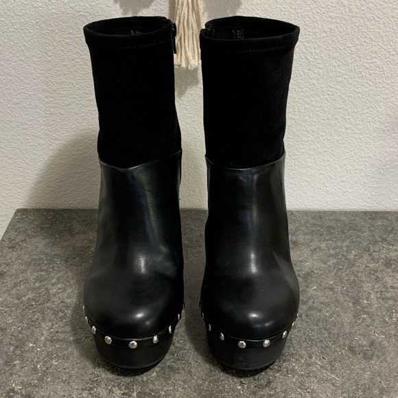 black studded sock boots